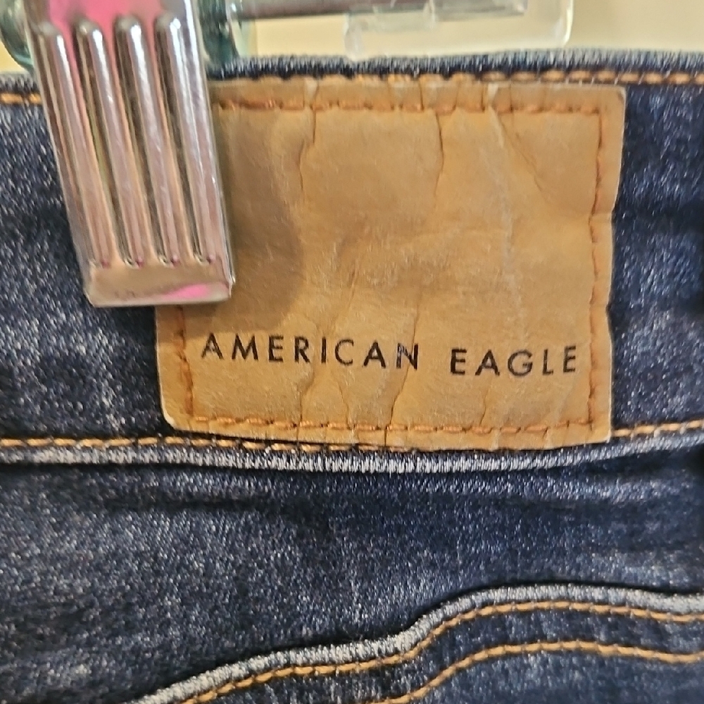 American Eagle Outfitters Midnight Blue Ripped Skinny Jeans - Picture 4 of 7